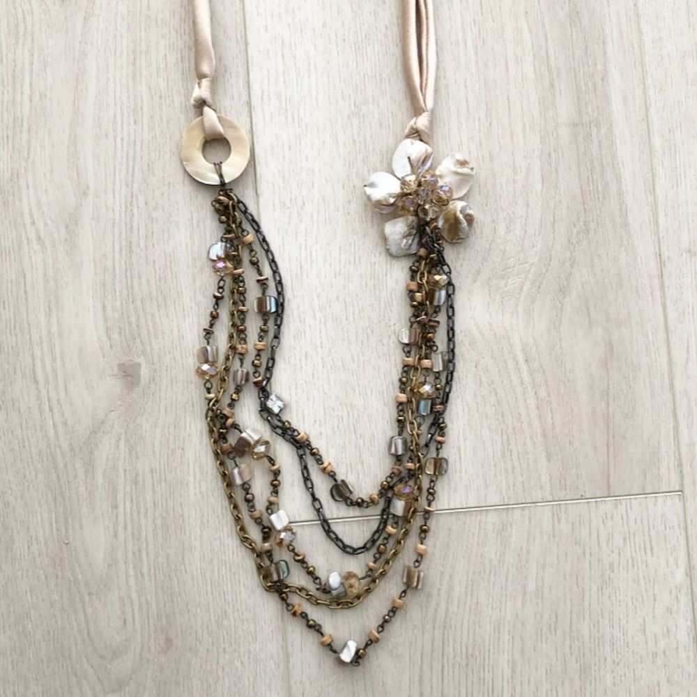 She’ll, Beads And Chain Layer Statement Necklace - image 1